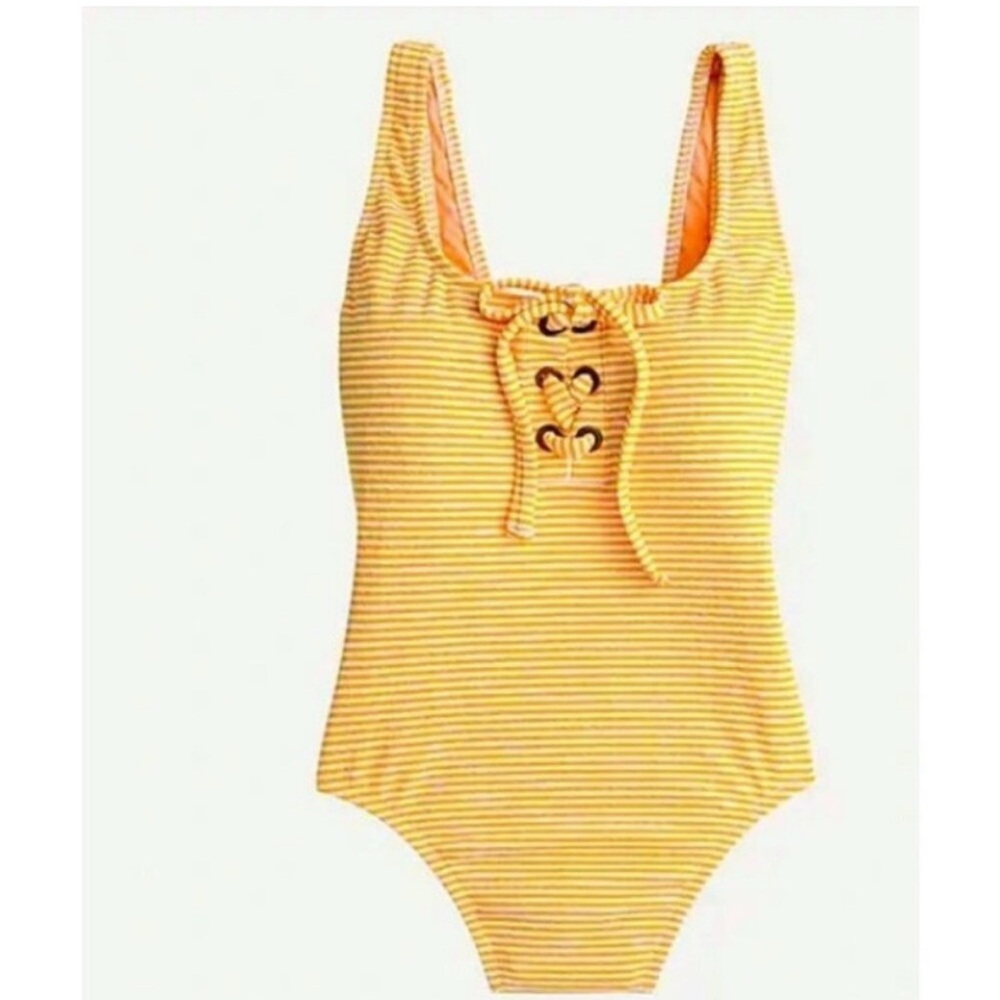 J. Crew Striped One-Piece Swimsuit